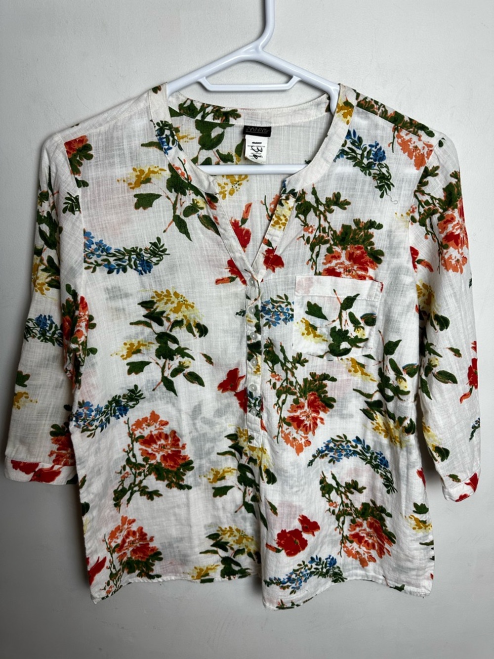 Salon Studio 100% Cotton Tunic Women's Size Large Shirt Lightweight Multicolor